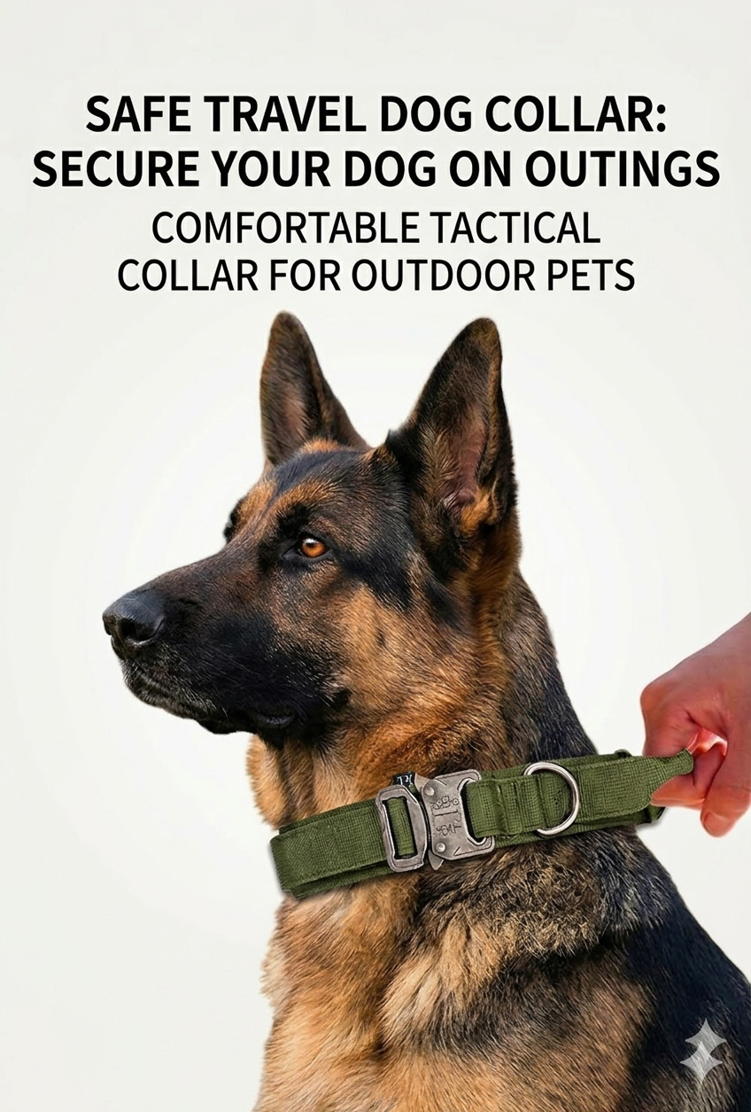 Heavy-Duty Tactical Dog Collar with Handle (Army Green) Canada | Pawpawlemon