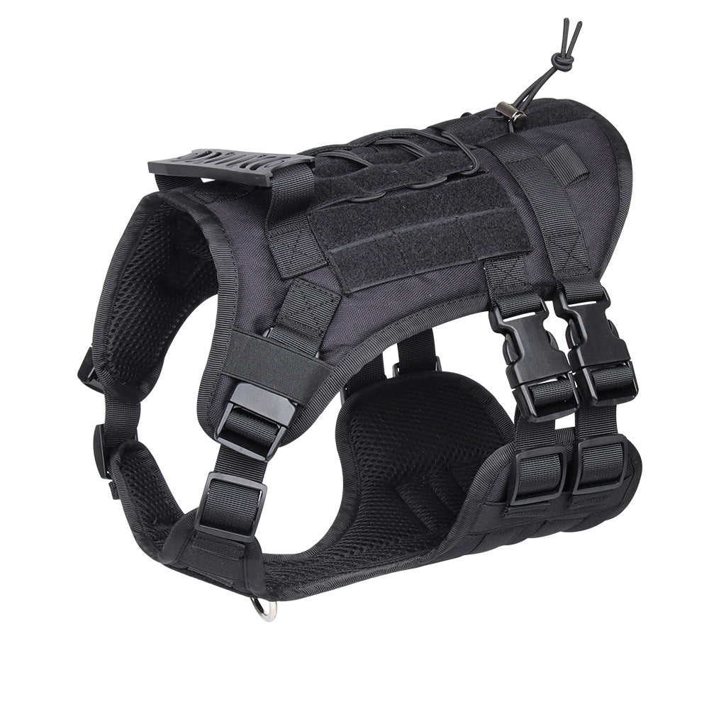 MOLLE Tactical Dog Harness (Black) — No-Pull Vest | Pawpawlemon