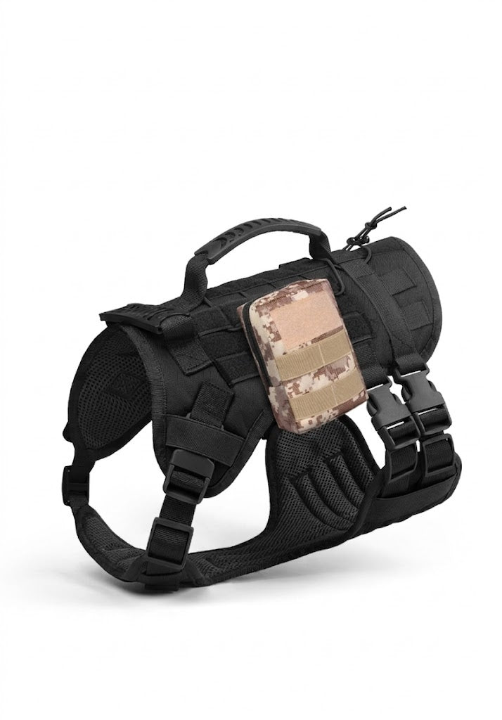MOLLE Tactical Dog Harness (Black) — No-Pull Vest | Pawpawlemon