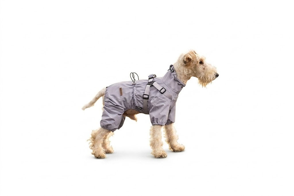 Full-Body Dog Raincoat with Harness Access (Purple) | Pawpawlemon