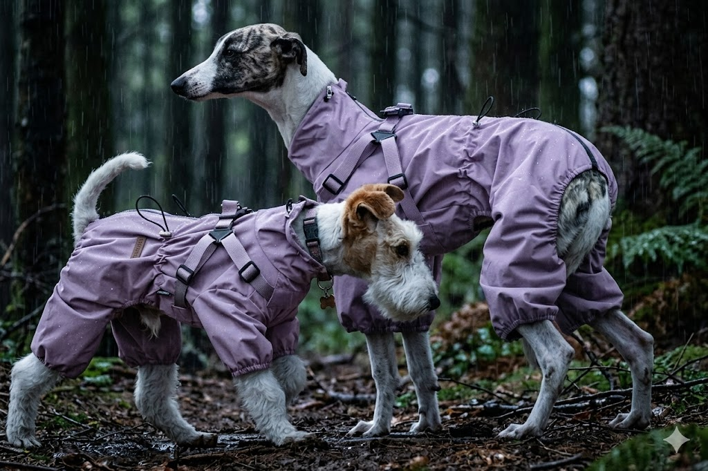 Full-Body Dog Raincoat with Harness Access (Purple) | Pawpawlemon