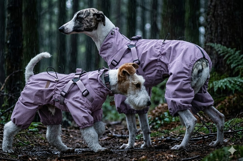 Full-Body Dog Raincoat with Harness Access (Purple) | Pawpawlemon