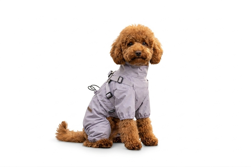 Full-Body Dog Raincoat with Harness Access (Purple) | Pawpawlemon