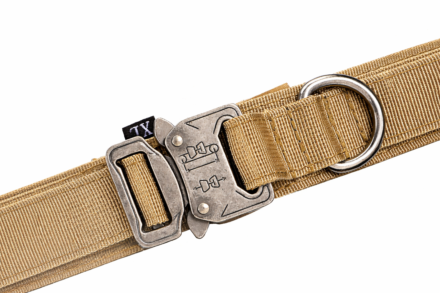 Heavy-Duty Tactical Dog Collar with Handle (Khaki) Canada | Pawpawlemon