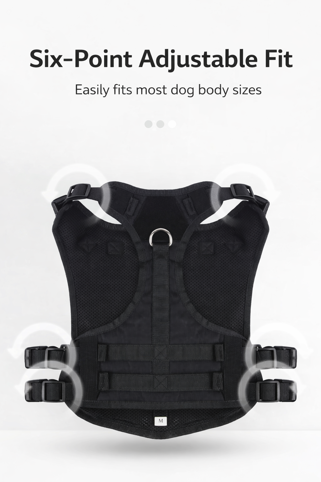 MOLLE Tactical Dog Harness (Black) — No-Pull Vest | Pawpawlemon